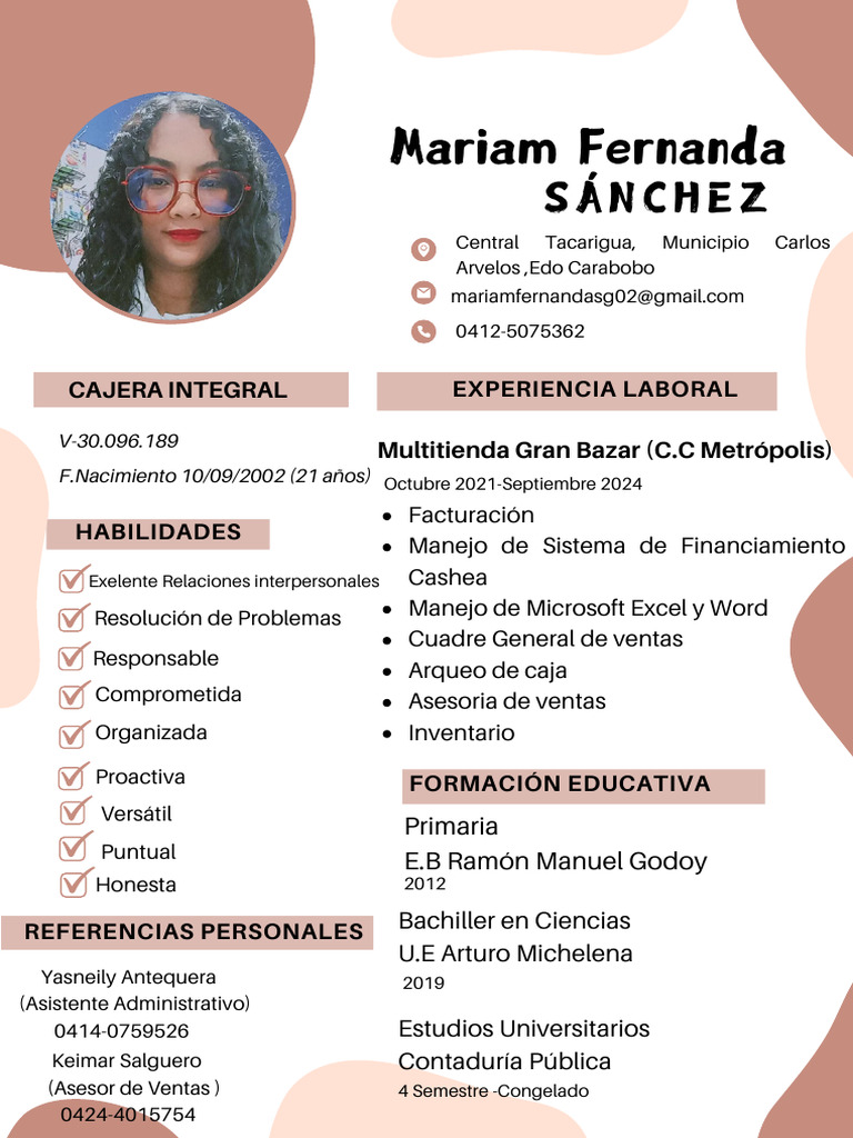 Curriculum CV Resume Profesional Marketing Creativo Rosa | PDF