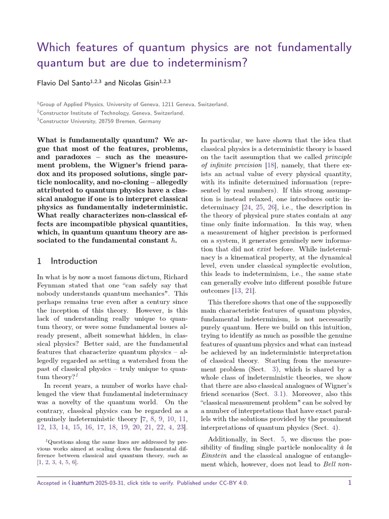 Indeterminism in Quantum vs Classical Physics | PDF | Quantum Mechanics ...