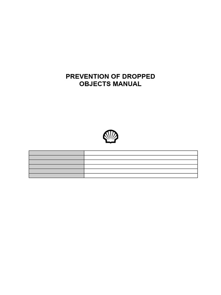 Shell WS 38.80.00.15-Gen. Prevention of Dropped Objects Manual | PDF ...