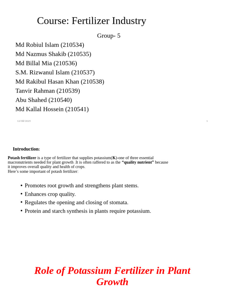 Potash Fertilizer Benefits and Types | PDF | Potassium Chloride | Potash