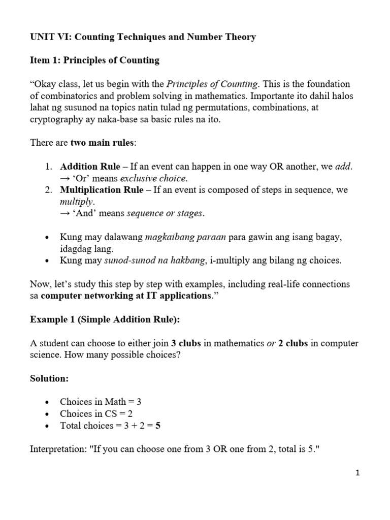 Module-VI-counting-techniques | PDF | Prime Number | Cryptography