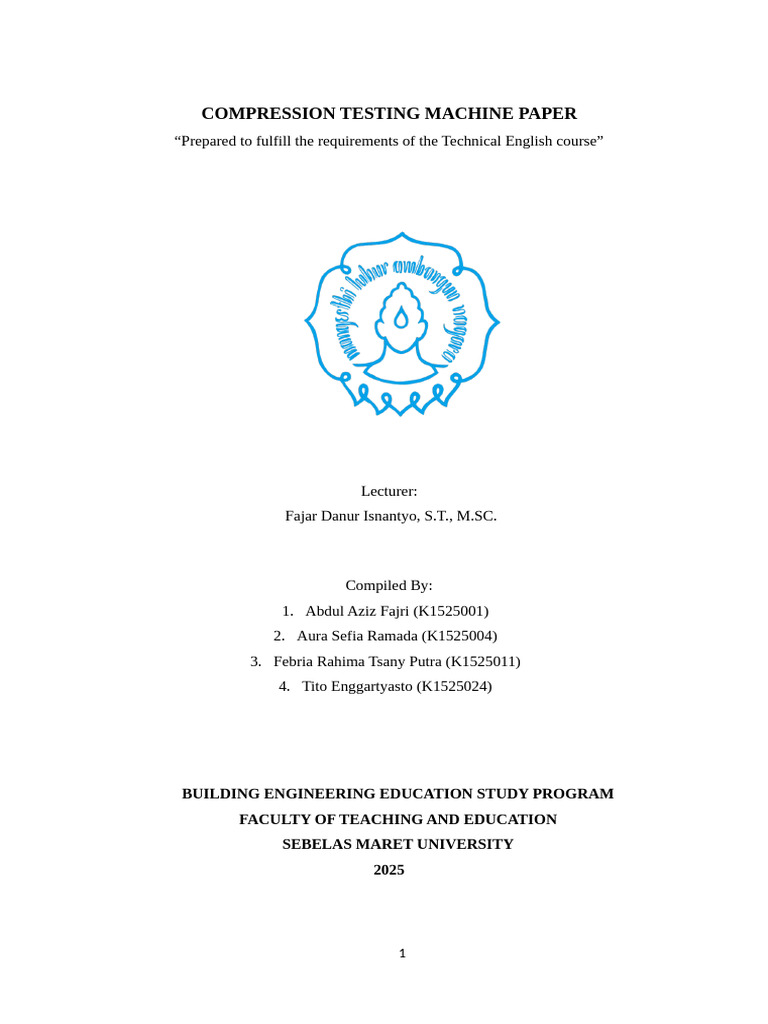 Paper Compression Testing Machine PTB FKIP UNS | PDF | Strength Of ...