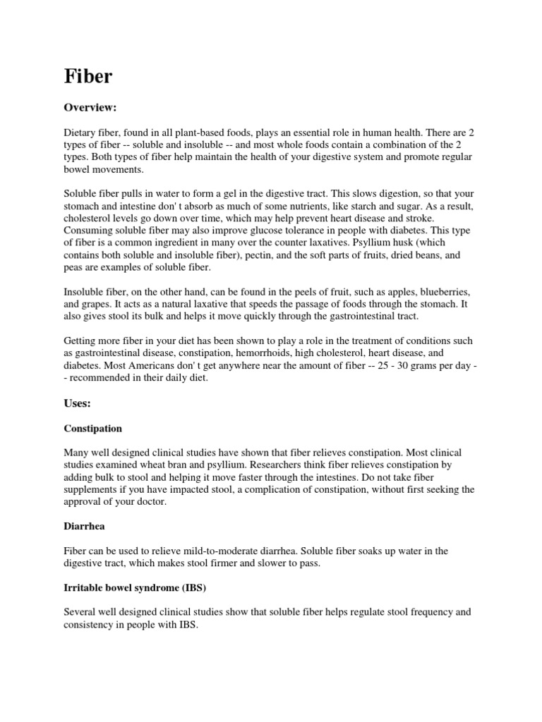 Fiber | PDF | Dietary Fiber | Diet & Nutrition