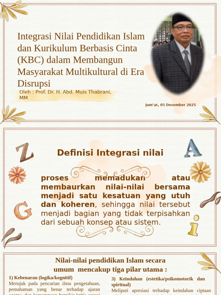 Integrasi Nilai Pendidikan Islam Dan Kurikulum Berbasis Cinta (KBC ...