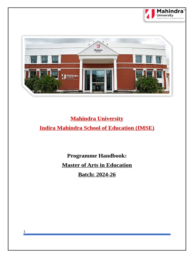 MA in Education Handbook 2024-26 | PDF | Psychology | Sociology