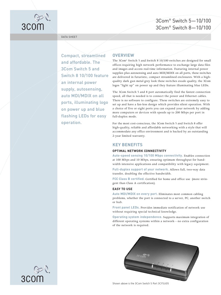 3com 401002 | PDF | Network Switch | Computer Network