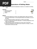 Heating Water: Temperature Measurement Experiment | PDF