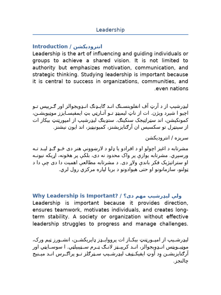 Leadership Assignment | PDF