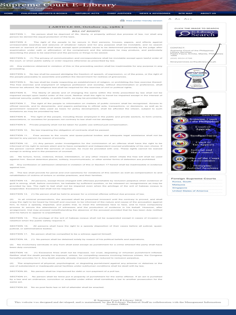 Philippine Bill of Rights Overview | PDF | Search And Seizure | Search ...