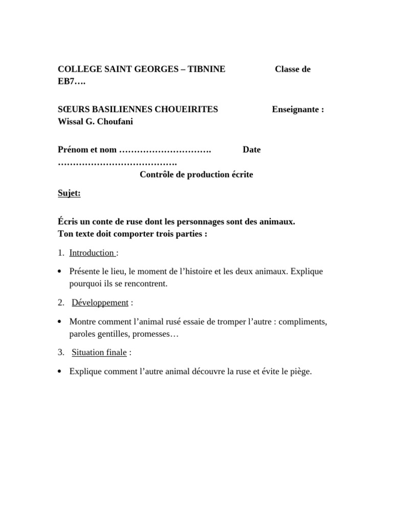 Conte de ruse : Animaux en action | PDF