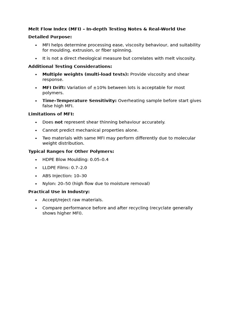 Melt Flow Index Testing Guide | PDF