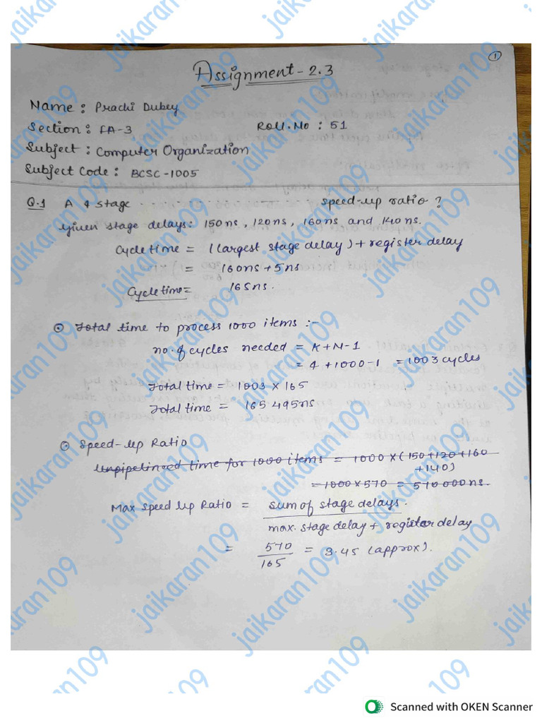 CO Assignment 2.3-Solution | PDF
