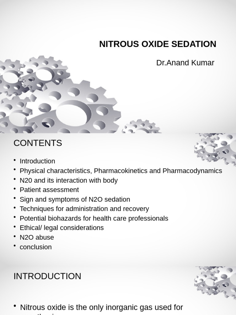 NITROUS OXIDE SEDATION | PDF | Nitrous Oxide | Anesthesia