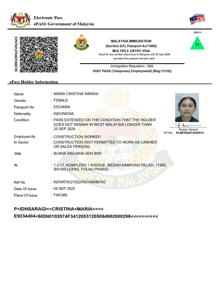 Malaysia Multiple Entry Visa Details | PDF