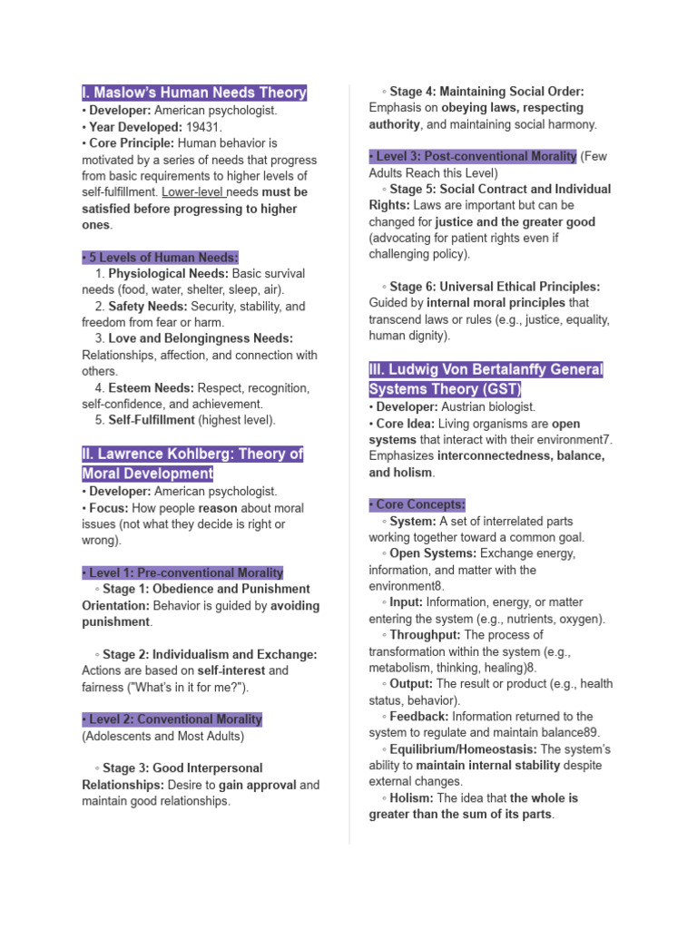 Key Psychological Theories Explained | PDF | Behavioural Sciences ...