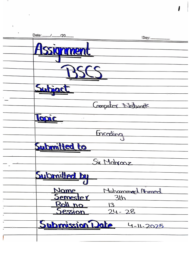 encoding BSCS 3rd semester | PDF