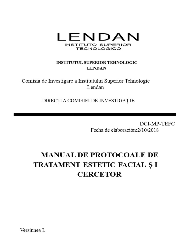 Manual de Protocoale Pentru Tratamente Estetice | PDF