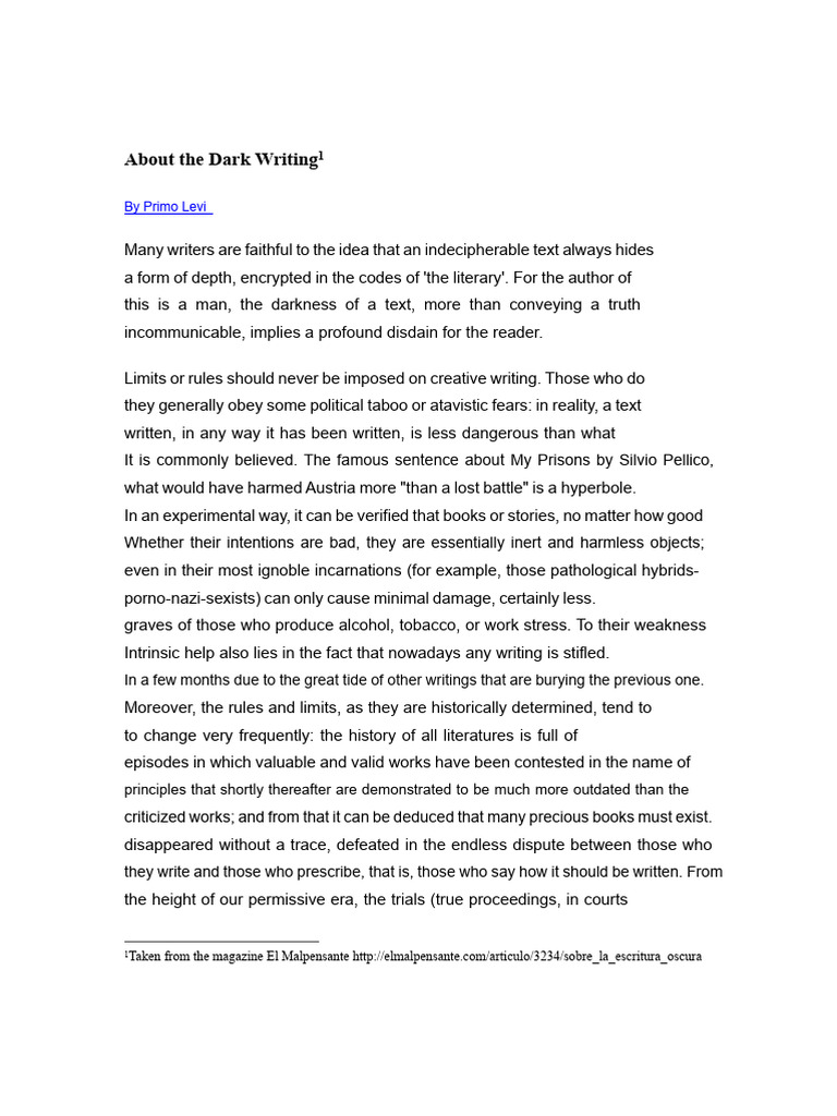 About The Dark Writing. 2015 | PDF | Knowledge | Reason