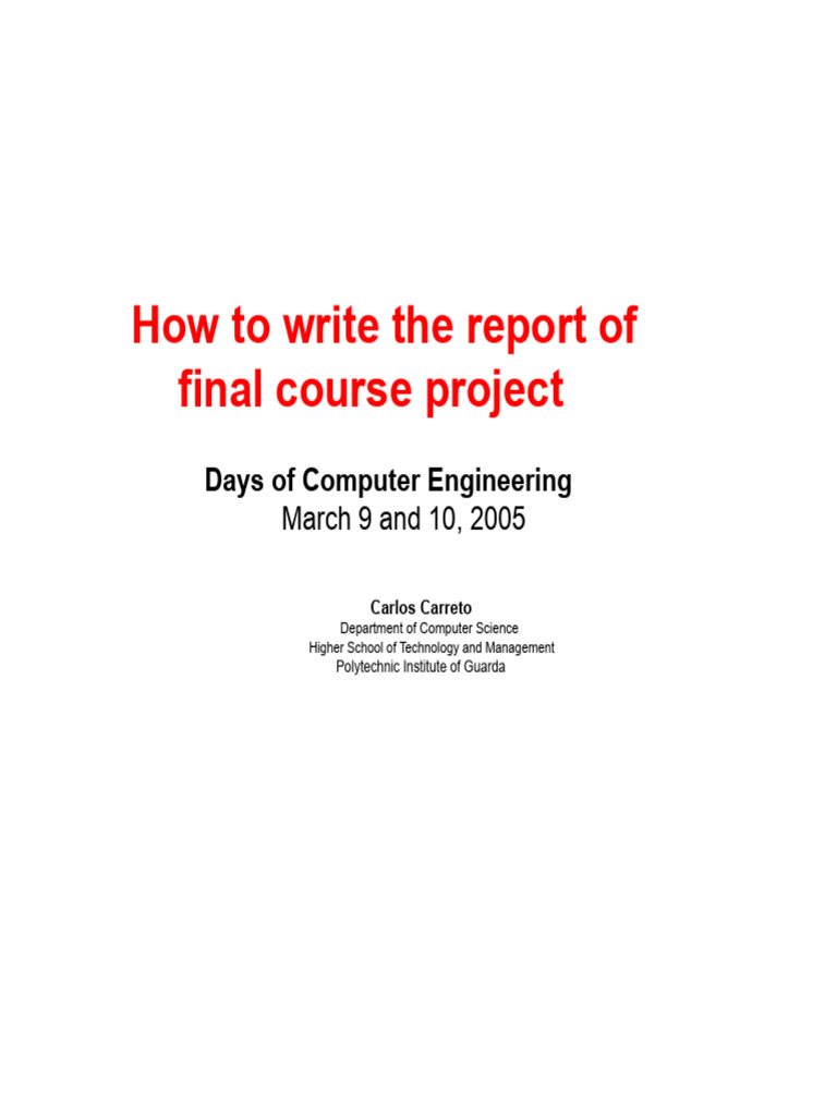 Final Project Report Writing Guide | PDF | Bibliography | Knowledge