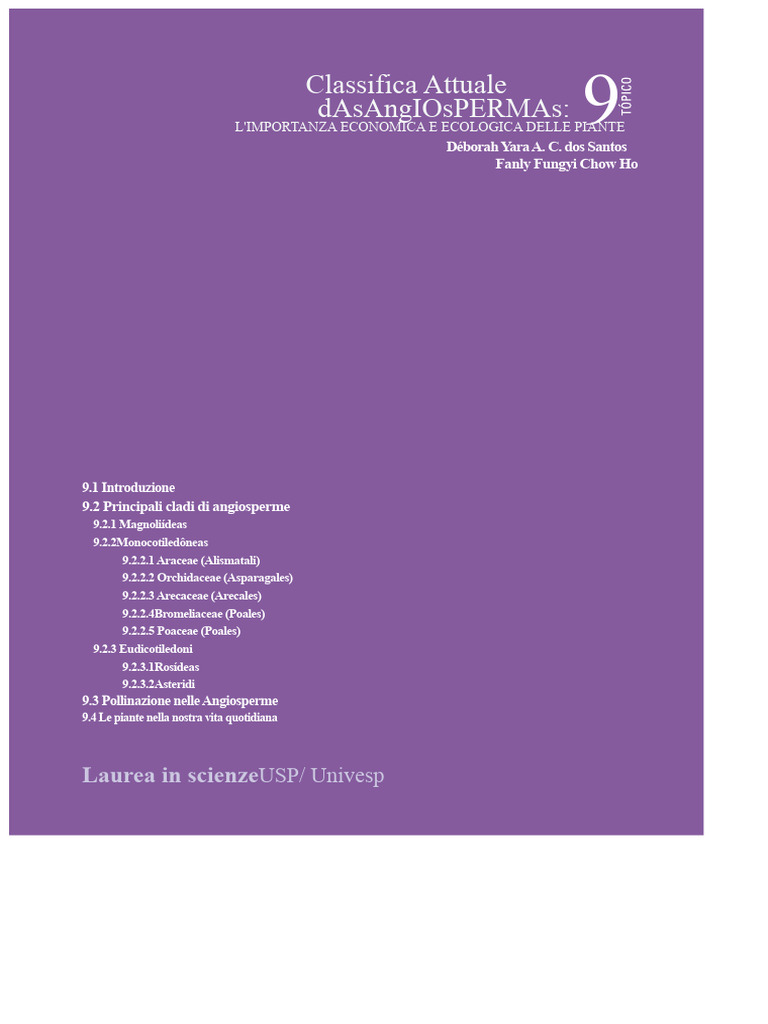 Classificazione Delle Angiosperme | PDF