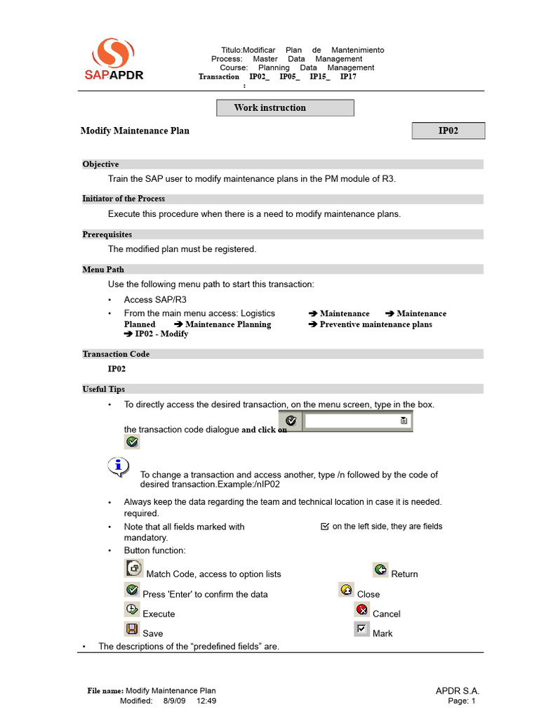Modify SAP Maintenance Plan Guide | PDF | Menu (Computing ...