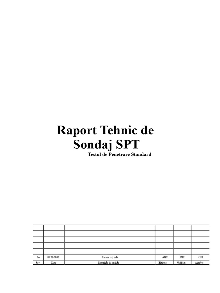 Model Raport Sondaj SPT | PDF