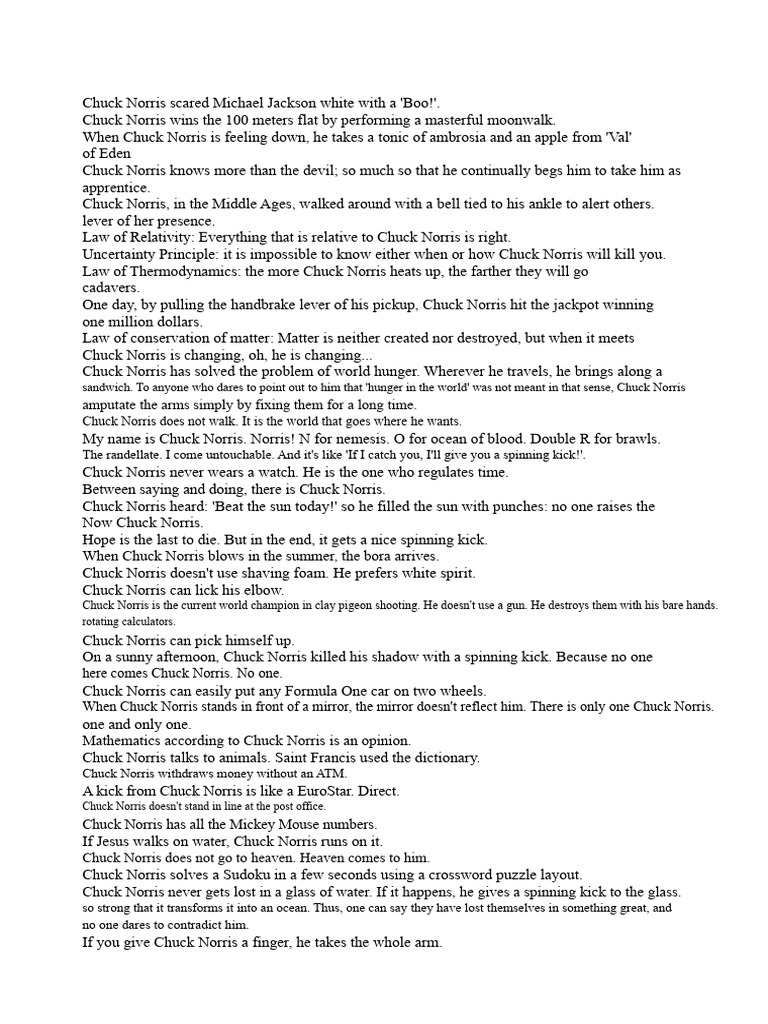 Jokes About Chuck Norris | PDF