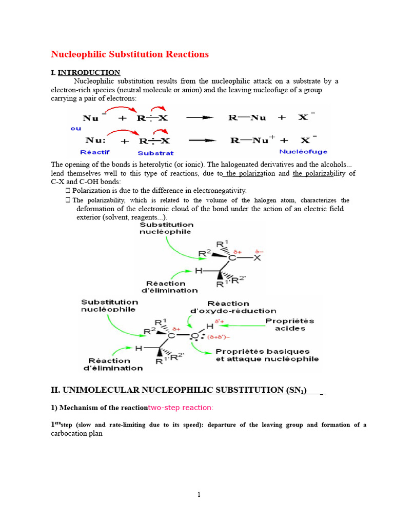 Nucleophilic Substitution Mechanisms Explained | PDF | Chemical ...