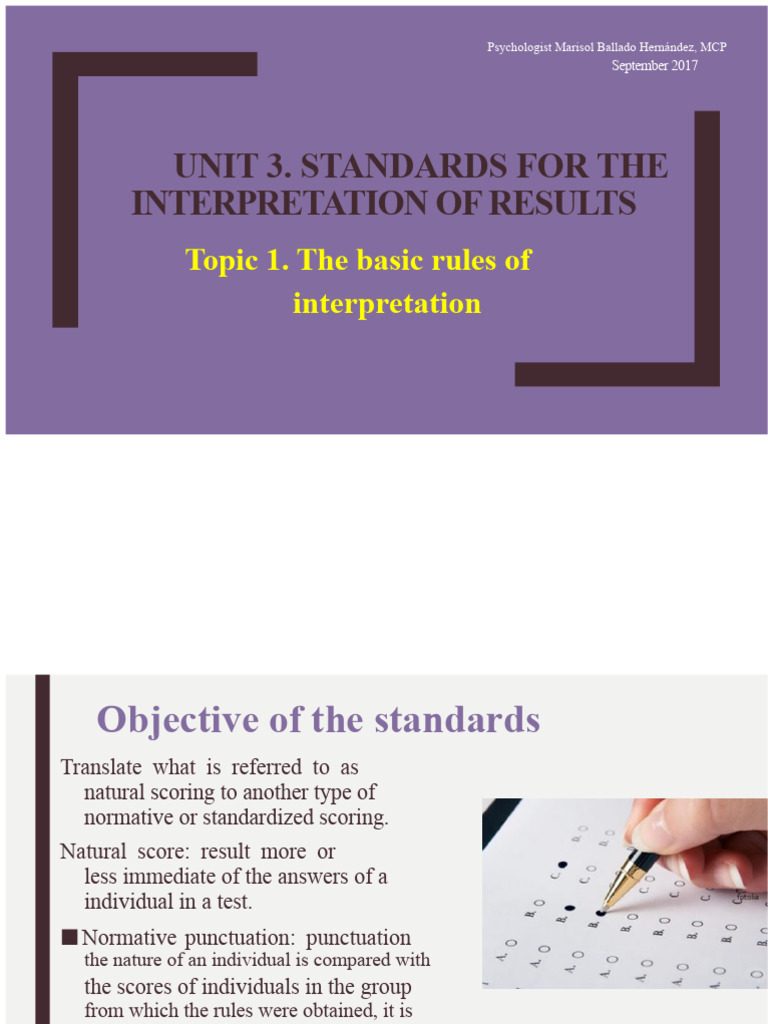 Standards for Test Result Interpretation | PDF | Behavioural Sciences ...