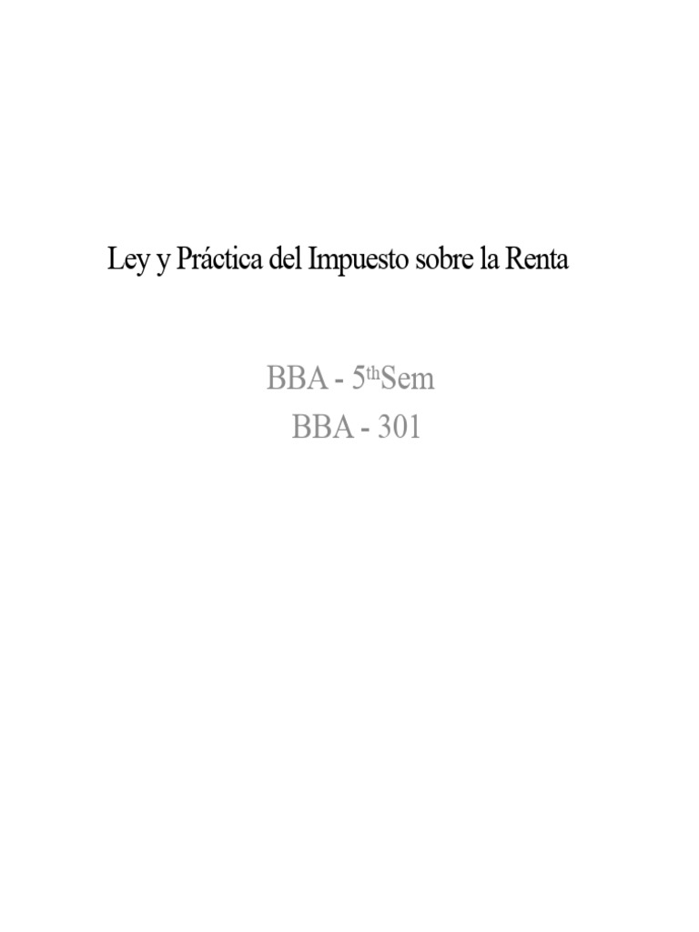 Ley del Impuesto sobre la Renta en India | PDF | Impuestos | Impuesto ...