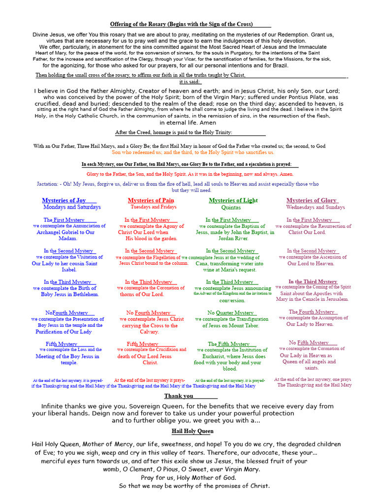 How to Pray the Holy Rosary Guide | PDF | Rosary | Mary, Mother Of Jesus