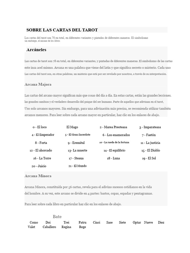 Guía Completa sobre las Cartas del Tarot | PDF | Tarot | Arcanos Mayores