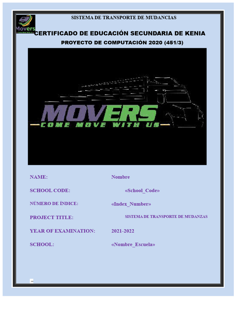 KCSE 2021 - Sistema de Transporte Movers | PDF | Programa de ...