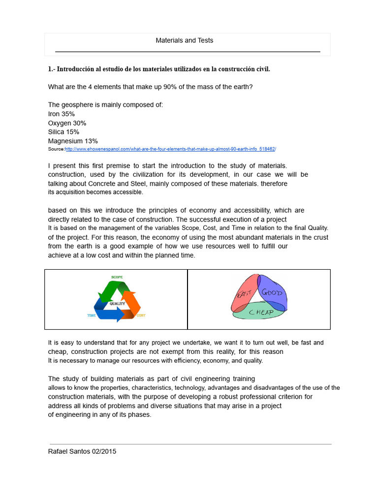 Introduction To The Study of Construction Materials | PDF | Building ...