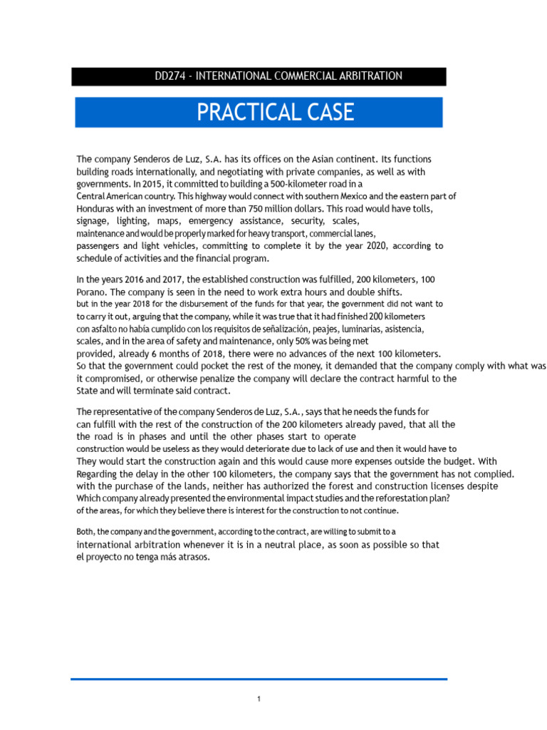 International Commercial Arbitration Case Study | PDF | Arbitration ...