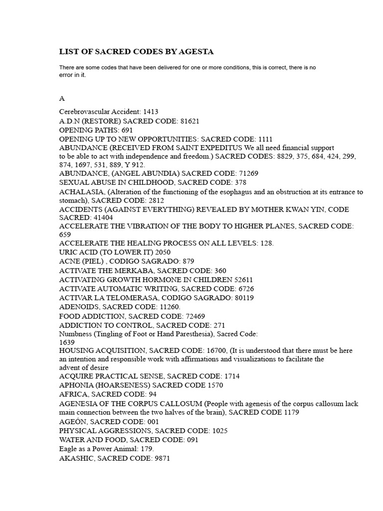 Sacred Codes for Healing and Abundance | PDF | Peripheral Neuropathy ...