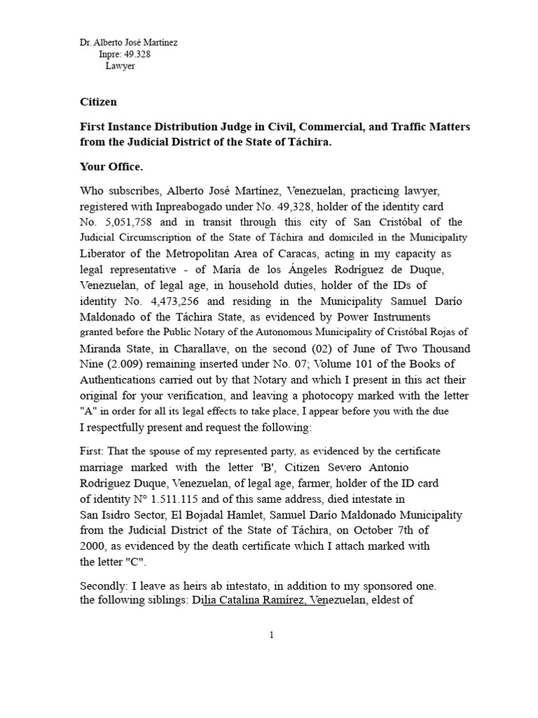 Inheritance Case of Severo Antonio Rodríguez | PDF | Identity Document ...