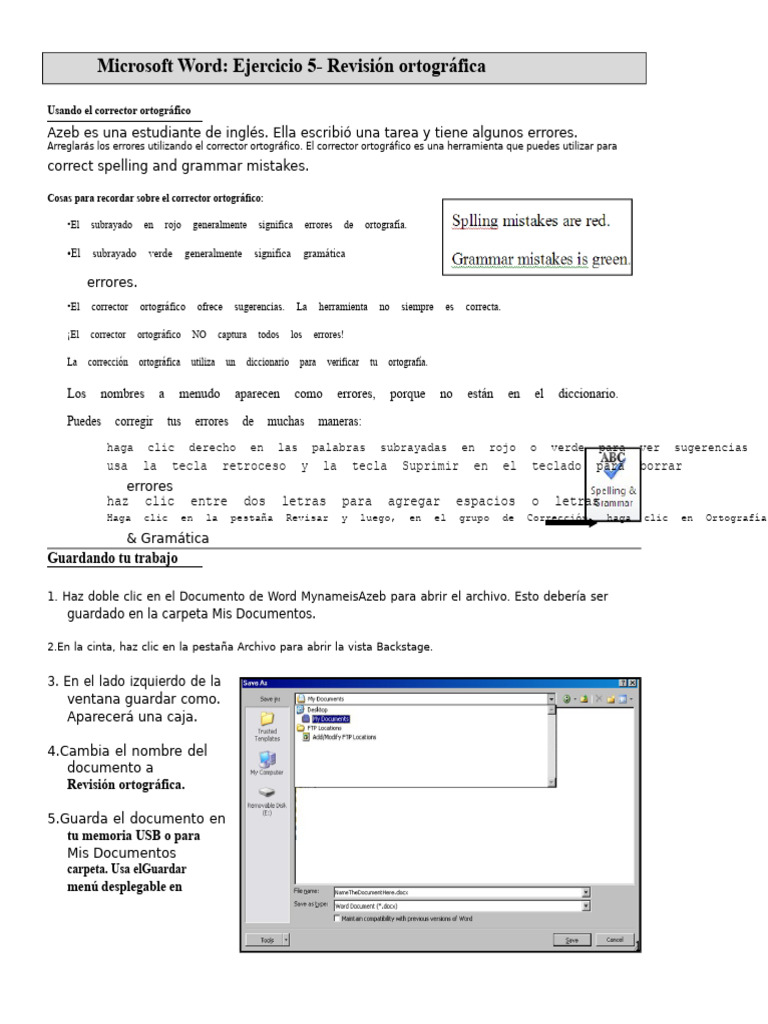 Uso del Corrector Ortográfico en Word | PDF | Archivo de computadora ...