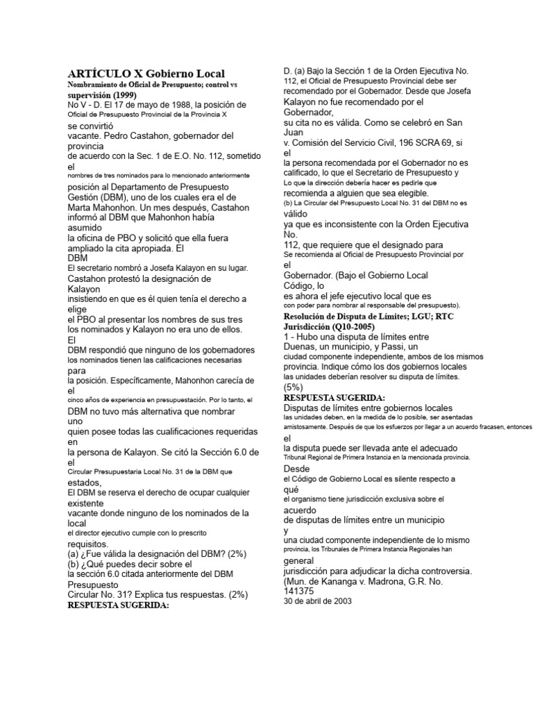Designación y Disputas en Gobiernos Locales | PDF | Gobierno local ...
