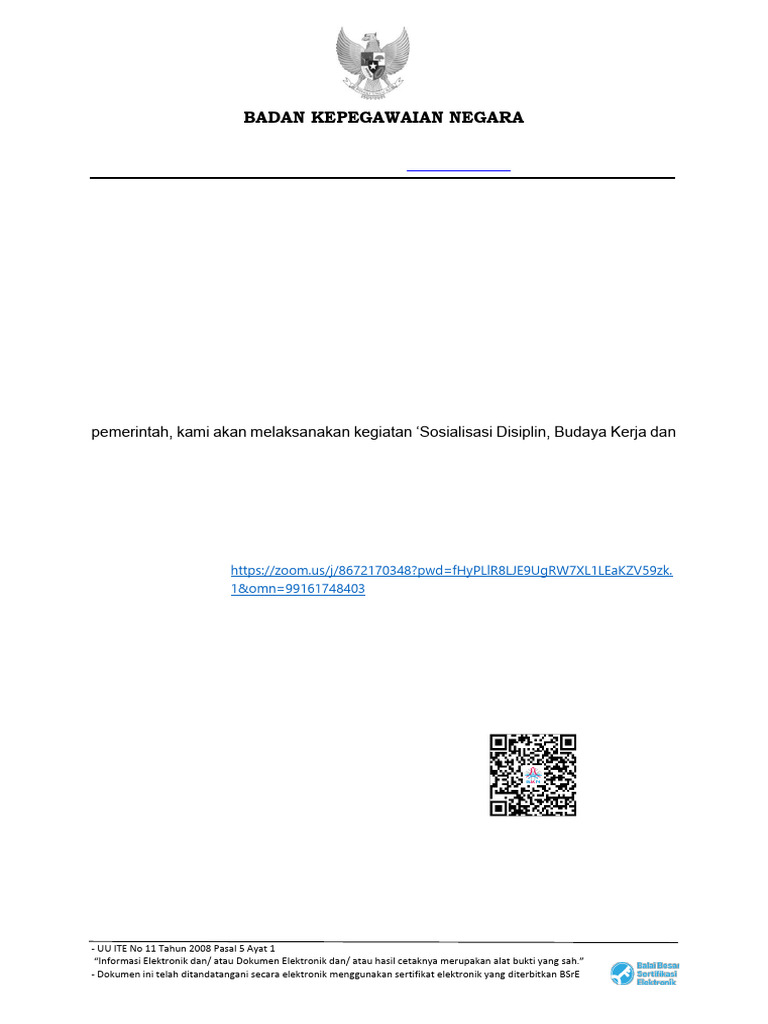 Sosialisasi Disiplin ASN Daring 11 Desember | PDF