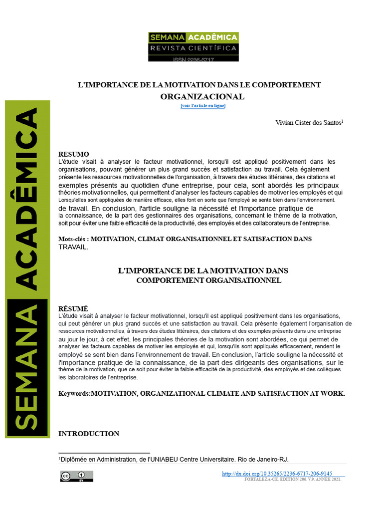 Motivation et comportement organisationnel | PDF | Motivant | Motivation