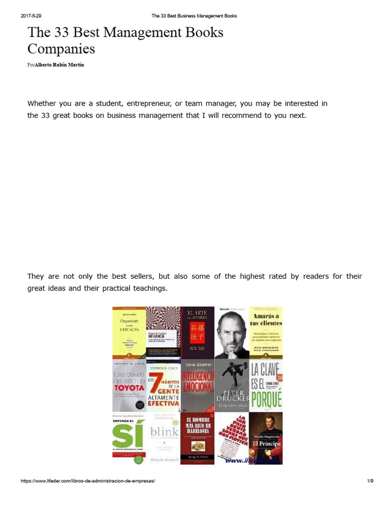 Top 33 Business Management Books | PDF