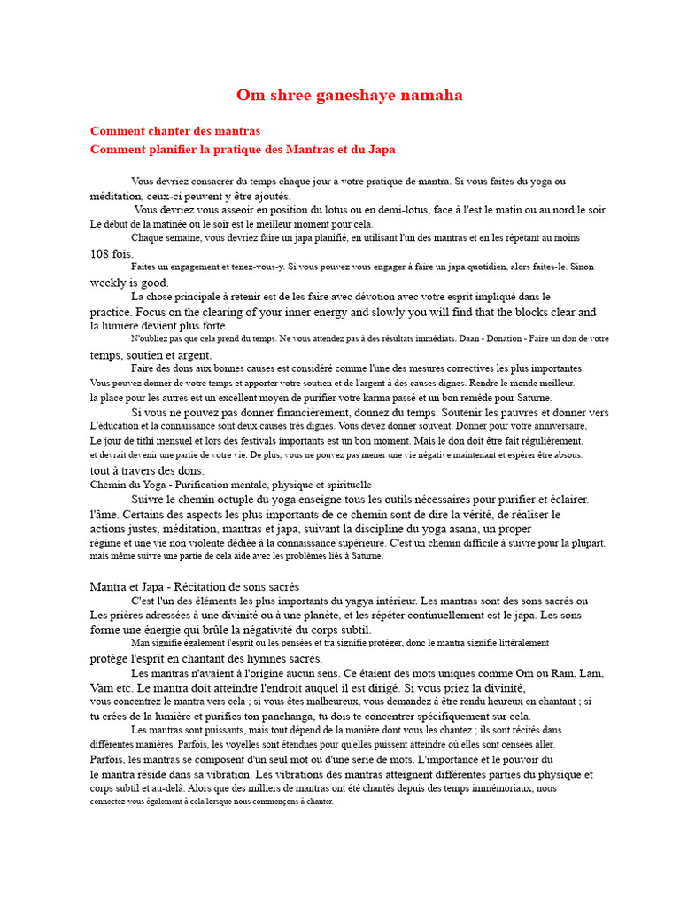 Pratique des Mantras et Japa Spirituel | PDF | Mantra | Yoga