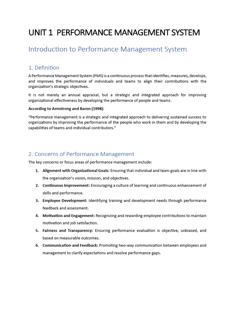 Performance Management System Overview | PDF | Performance Appraisal ...