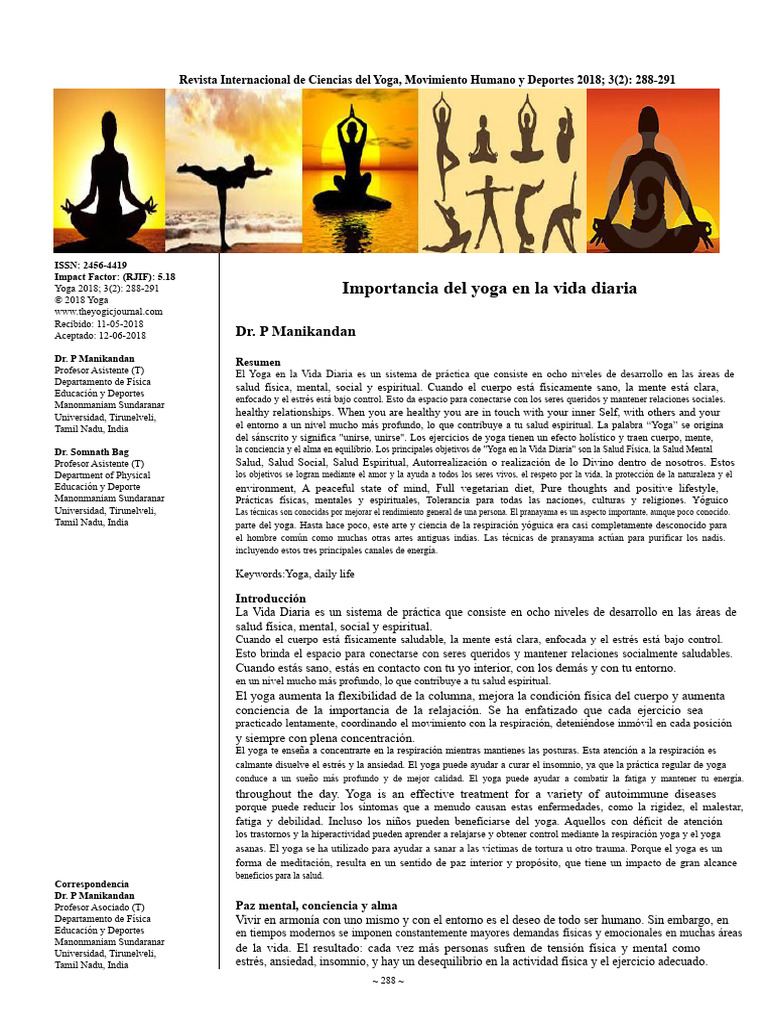 Beneficios del Yoga en la Vida Diaria | PDF | Yoga | Mente