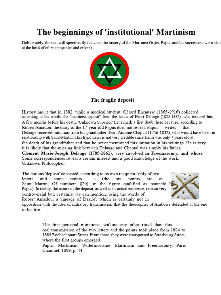 History of the Martinist Order Origins | PDF | Freemasonry | Esotericism