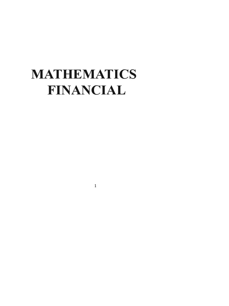 Financial Mathematics Course Overview | PDF | Bonds (Finance) | Interest
