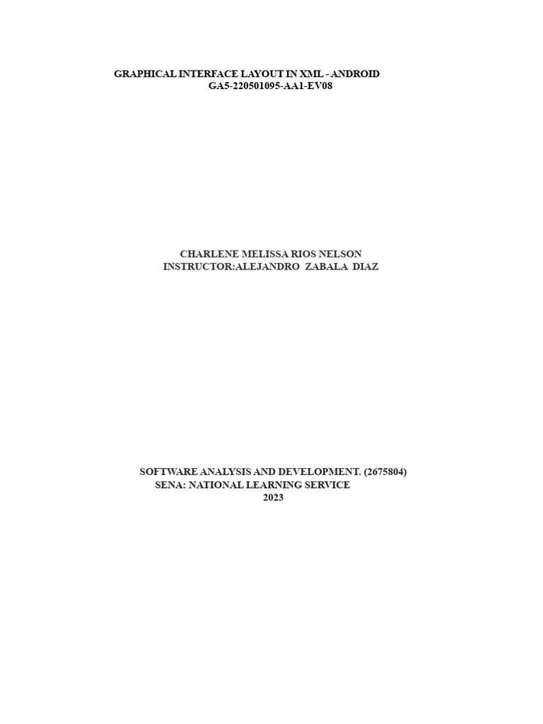 Android XML Graphical Interface Layout Guide | PDF | Xml | Android ...