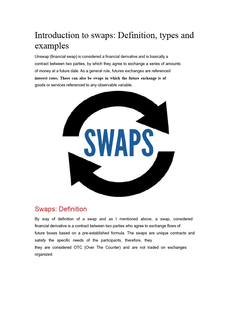 Understanding Financial Swaps: Types & Uses | PDF | Swap (Finance ...