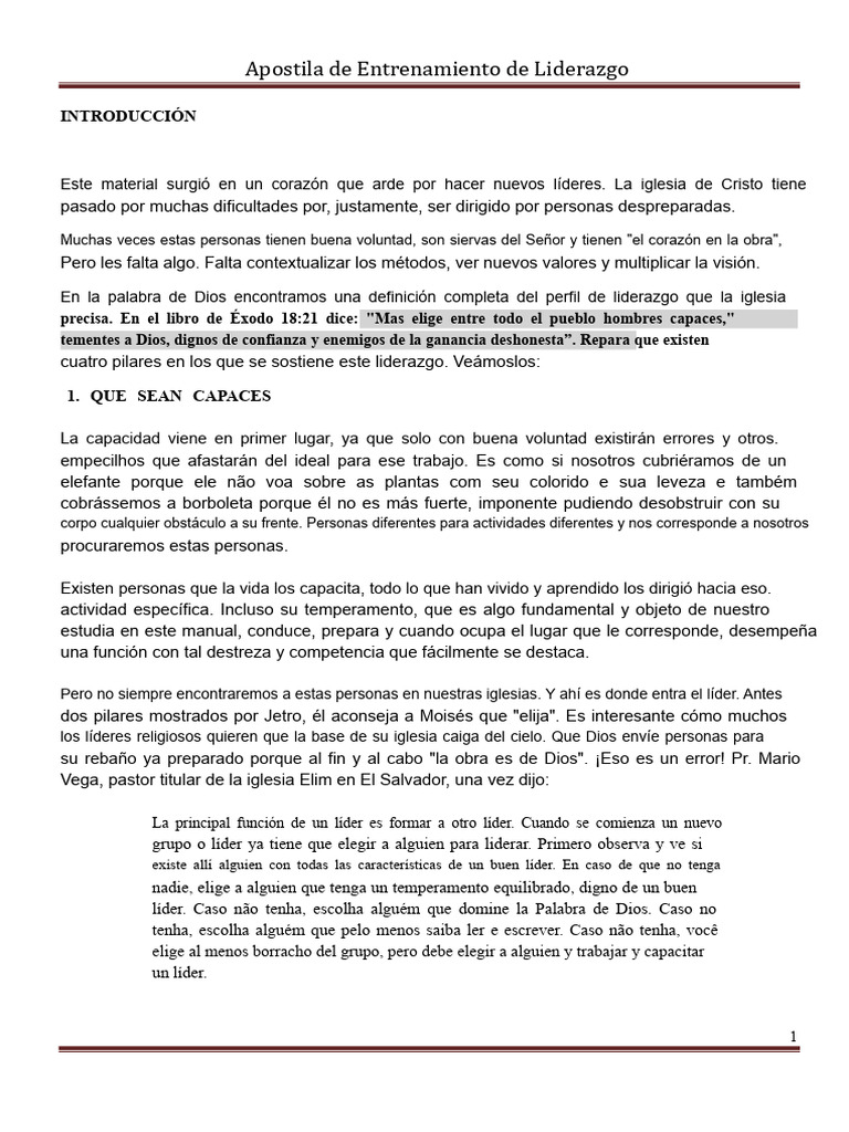 Capacitación en Liderazgo Eclesiástico | PDF | Cristo (título) | Biblia
